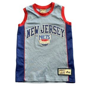 NBA MAJESTIC HWC youth NJ nets sewn basketball jersey, medium.
